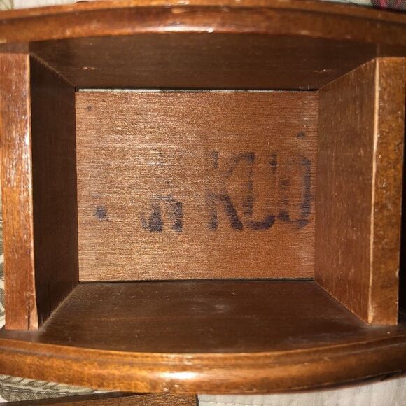 Vintage Antique Wooden Coaster Set of 7 - Picture 7 of 9